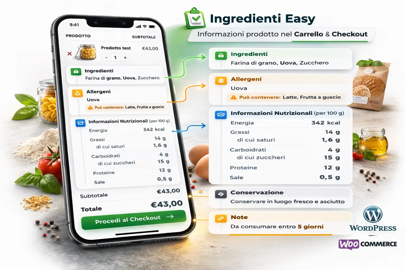 test mobile scheda prodotto food