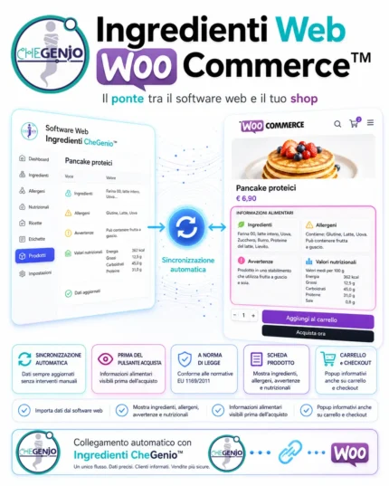 Plugin ingredienti per WooCommerce, Ingredienti Web Woocommerce, per mostrare informazioni prima dell’acquisto