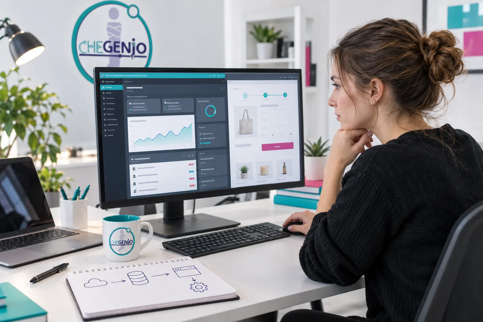 Schermata di sviluppo di un plugin personalizzato per WordPress e WooCommerce